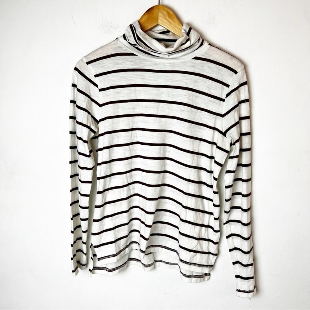 SZ S Madewell White & Red Turtleneck